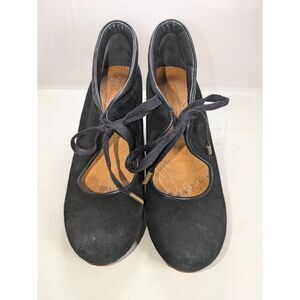 Chie Mihara Olga Suede Lace-Up Booties Black Size 6.5